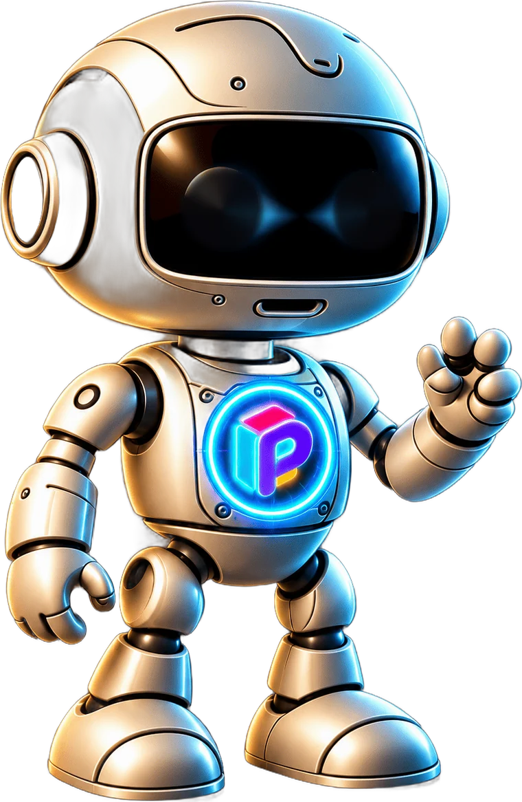 Pixo, el robot de PIXORA, saludando